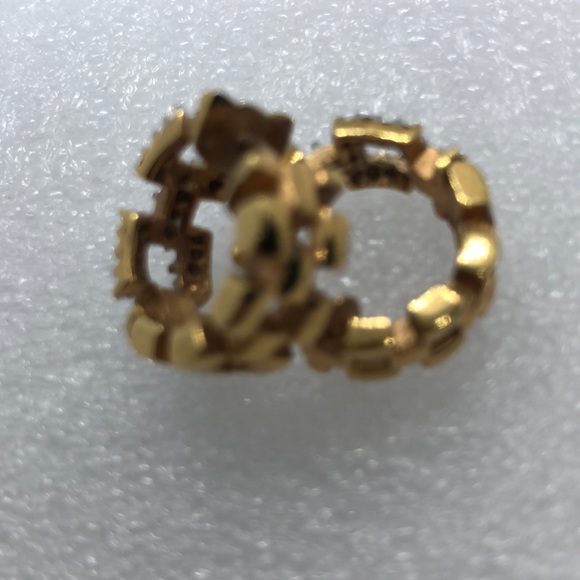 VTG Square Link Pavé Hoop Earrings - Picture 8 of 8